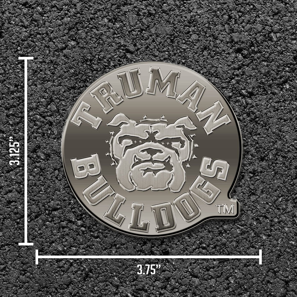 Rico Industries NCAA Truman State Bulldogs Antique Auto Emblem Antique Nickel Auto Emblem for Car/Truck/SUV