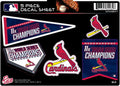 Cardinals Decal Sticker 11X Time Champions 5 Piece Multi Sheet Flat Vinyl Emblem World Series Baseball