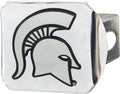 Michigan State University Spartans Hitch Cover Solid Metal with Raised Chrome Metal Emblem 2" Square Type III