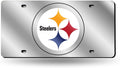 Pittsburgh Steelers Premium Laser Cut Tag License Plate, Mirrored Acrylic Inlaid, 12x6 Inch