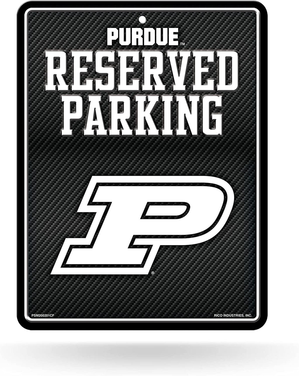 Purdue University Boilermakers Metal Parking Novelty Wall Sign 8.5 x 11 Inch Carbon Fiber Design