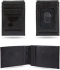 St Louis Blues Premium Black Leather Wallet, Front Pocket Magnetic Money Clip, Laser Engraved, Vegan