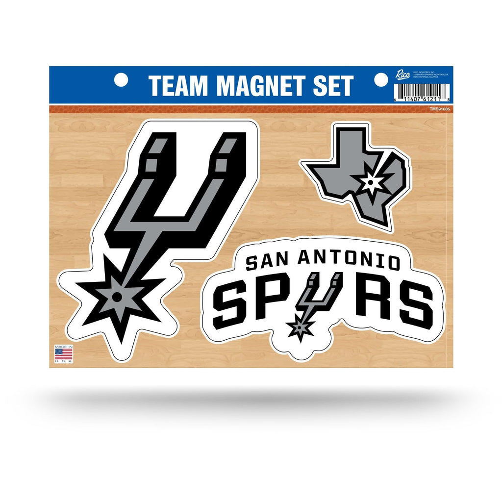 San Antonio Spurs Multi Magnet Set, 8.5x11 Inch Sheet, Die Cut, Auto Home