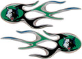 Team ProMark Pair of Decal Sticker Emblem, Air Puffed Raised, Micro Flame Design, Full Adhesive Backing, 2x5 Inch Each