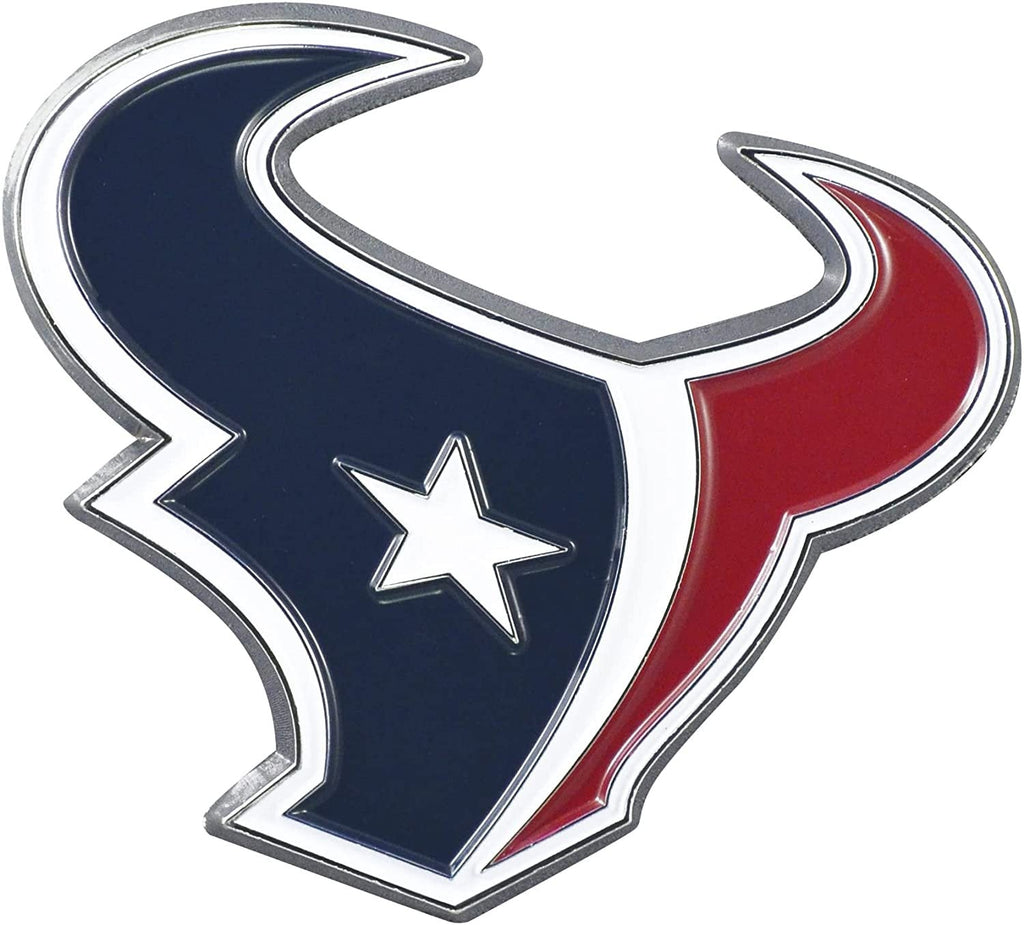 Houston Texans Solid Metal Color Auto Emblem Raised Die Cut
