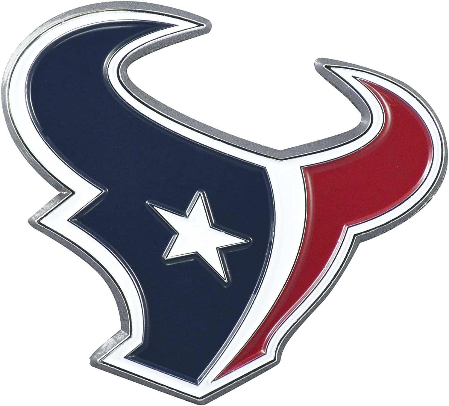 Houston Texans Solid Metal Color Auto Emblem Raised Die Cut