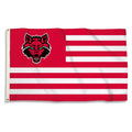 BSI NCAA Arkansas State Red Wolves Striped 3' x 5' Flag with Grommets, Red & Team Color