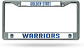 Golden State Warriors Premium Metal License Plate Frame Tag Cover, Standard Design, 12x6 inch, Pre-Drilled Holes, Officially Licensed