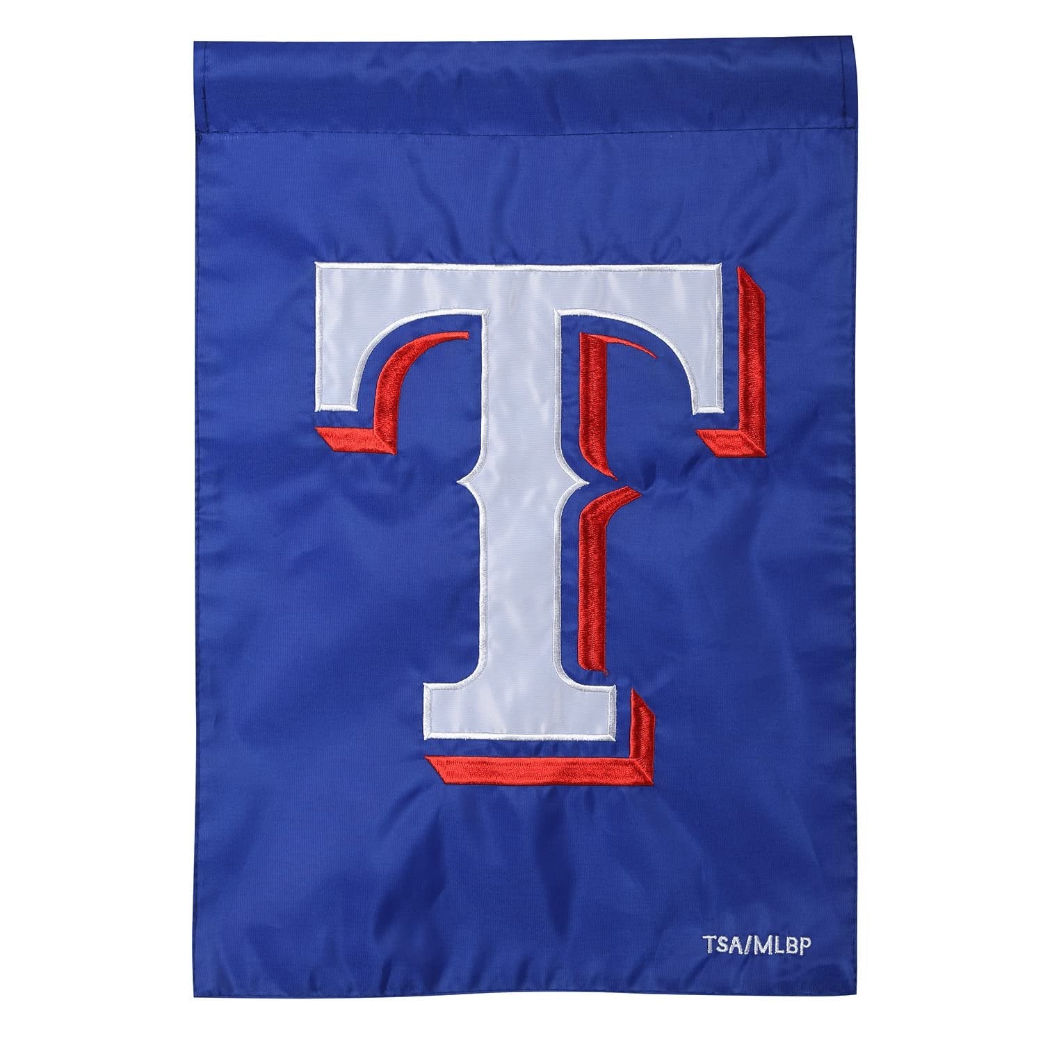 Texas Rangers Garden Flag, Premium 2-Sided, Embroidered, 12.5 x 18 inches, Blue