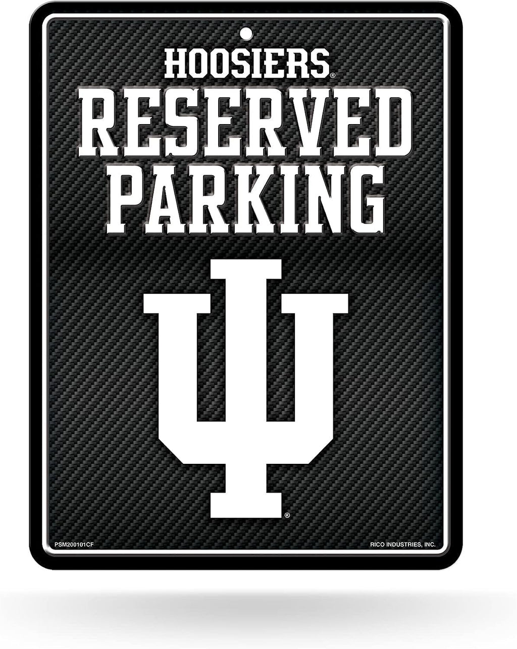 Indiana University Hoosiers Metal Parking Novelty Wall Sign 8.5 x 11 Inch Carbon Fiber Design