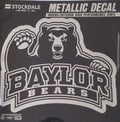 Baylor University Bears 6 Inch Decal Sticker, Metallic Chrome Shimmer Design