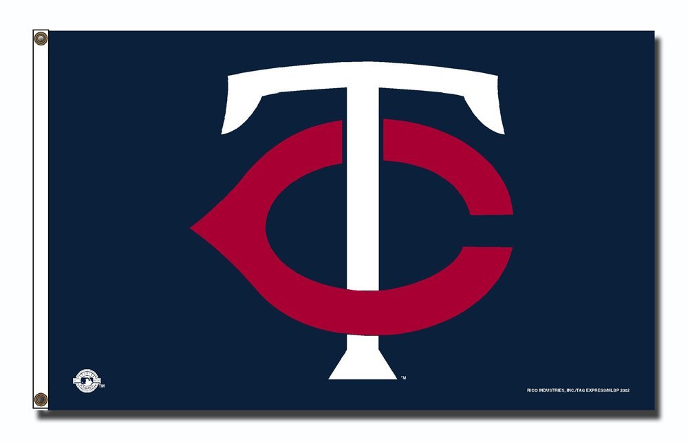 Minnesota Twins Premium 3x5 Foot Flag Banner, Metal Grommets, Indoor Outdoor, Retro Logo, Single Sided