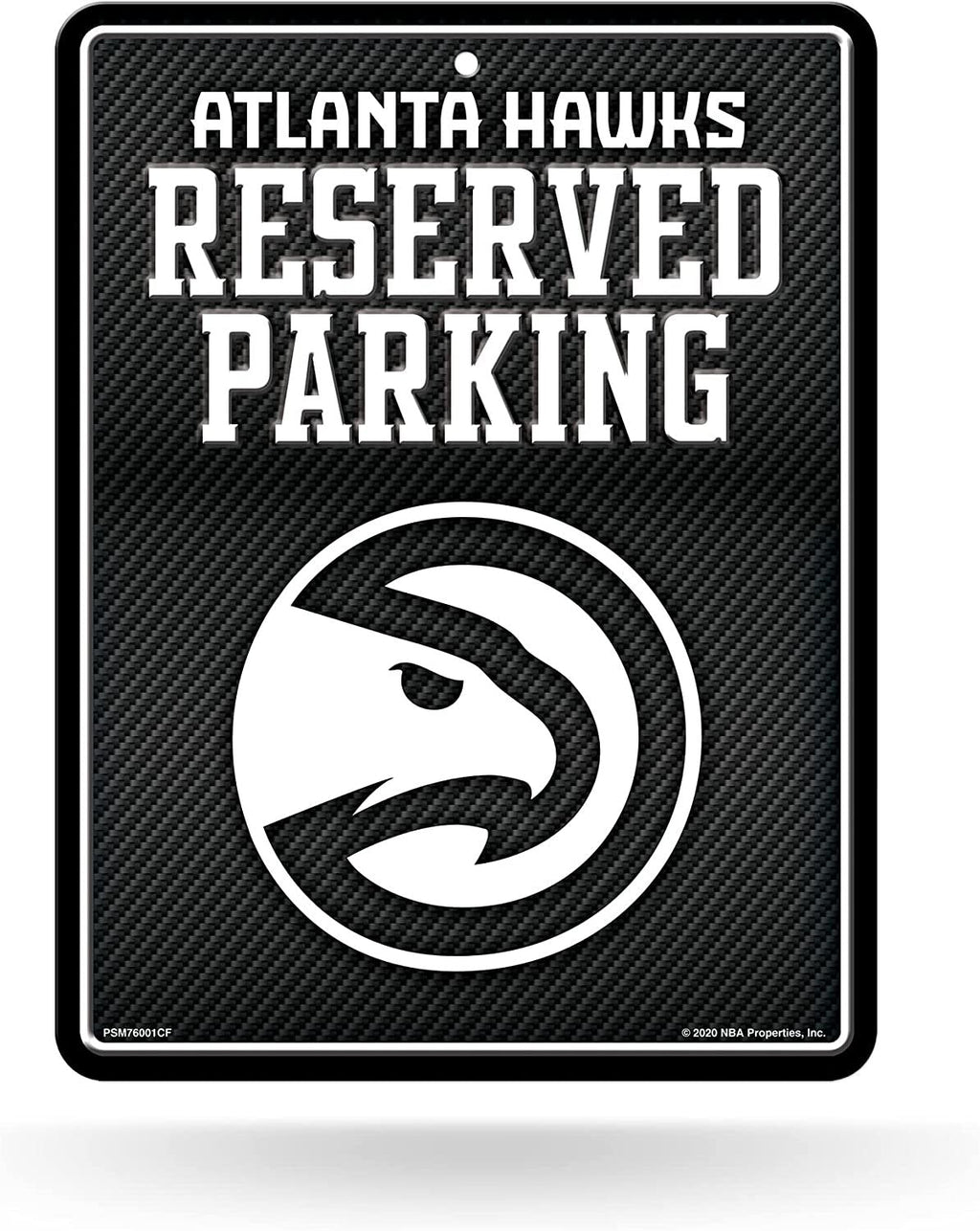 Atlanta Hawks Metal Parking Sign, Carbon Fiber Design 8.5x11 Inch
