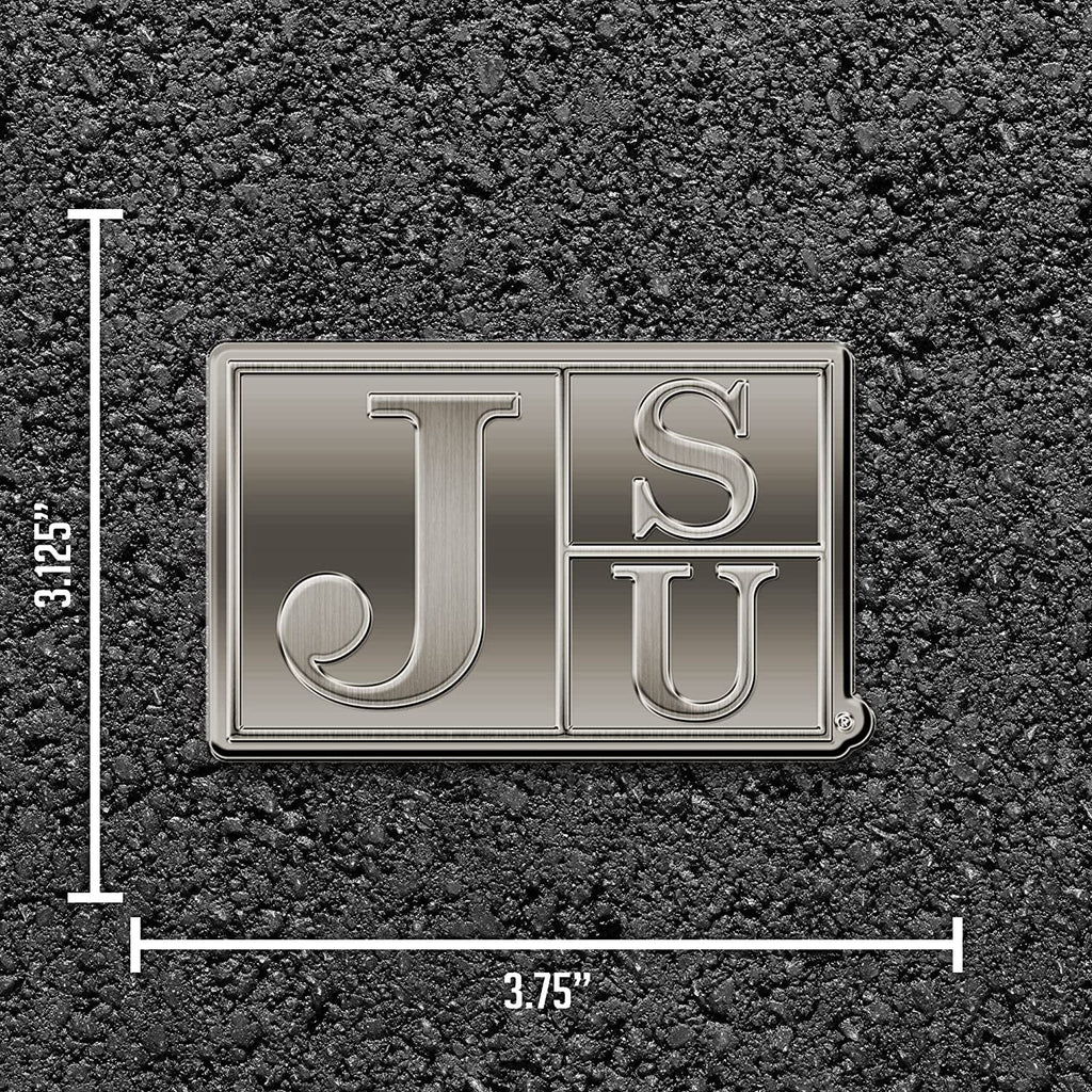 Jackson State University Tigers Solid Metal Auto Emblem Antique Nickel for Car/Truck/SUV