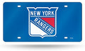 New York Rangers Premium Laser Cut Tag License Plate, Blue Mirrored Acrylic Inlaid, 12x6 Inch