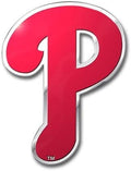 Philadelphia Phillies Aluminum Metal Color Auto Emblem Shape Cut Raised Adhesive Backing