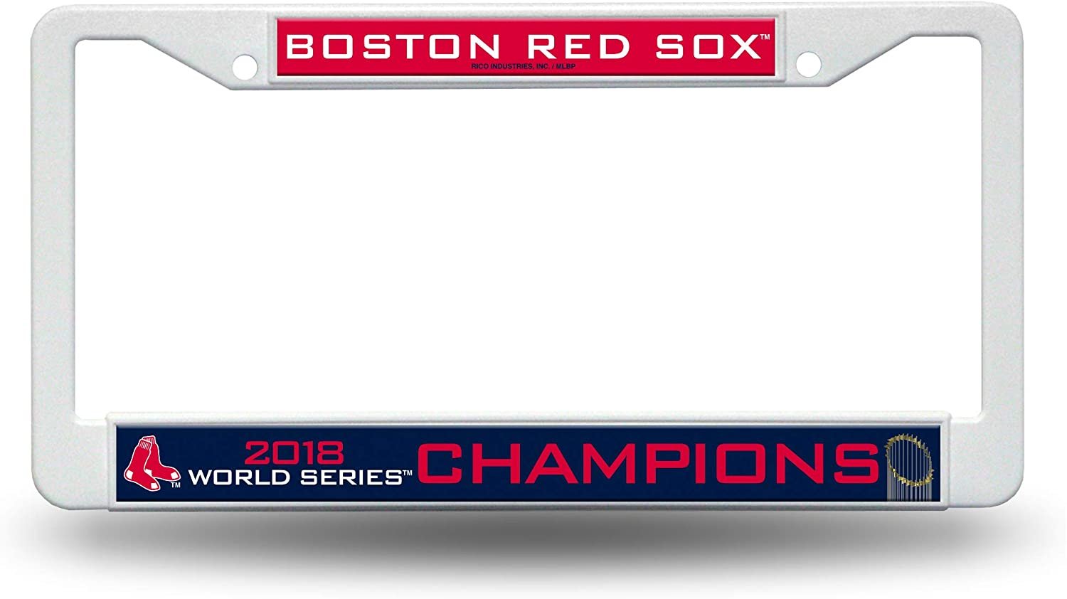 Boston Red Sox World Series Champs 2018 Plastic License Plate Frame