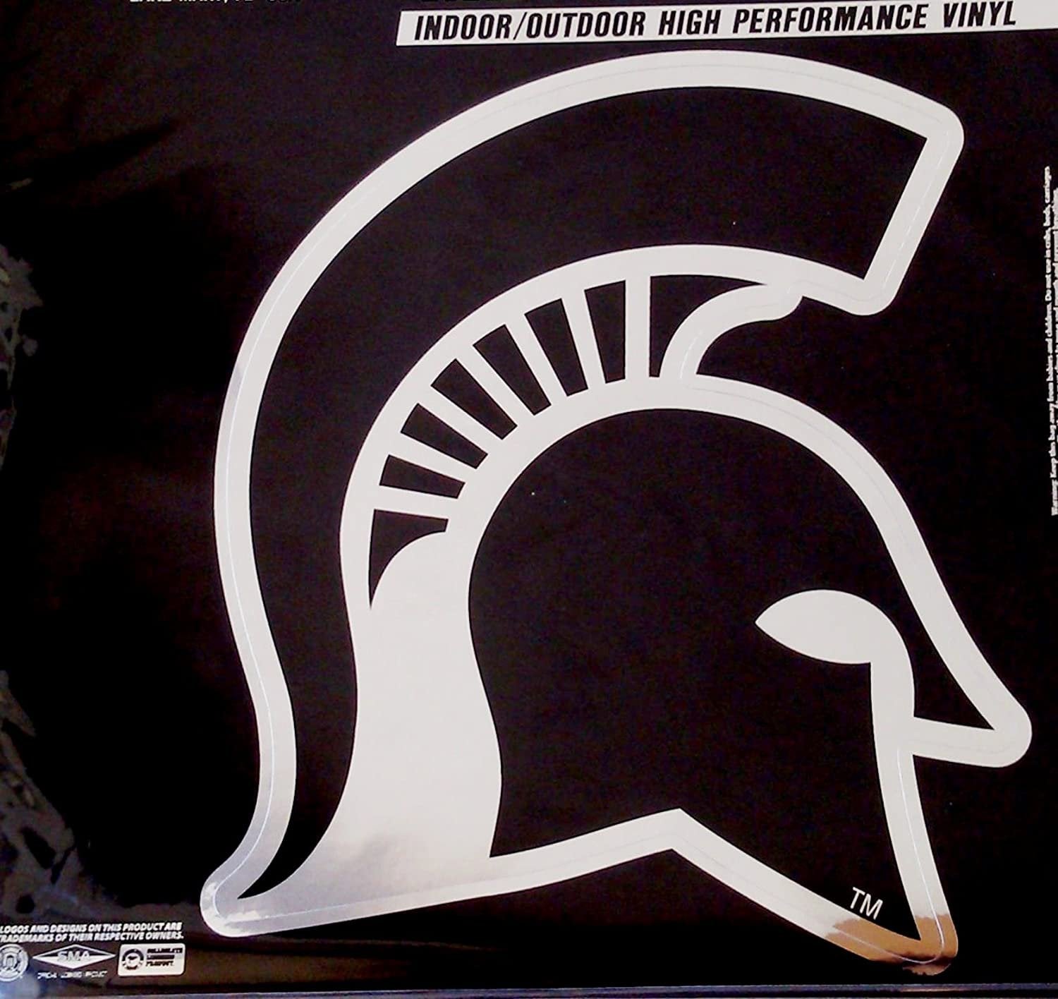 Michigan State University Spartans 12 Inch Magnet, Metallic Chrome Shimmer Design, Vinyl Die Cut, Auto Home Heavy Duty