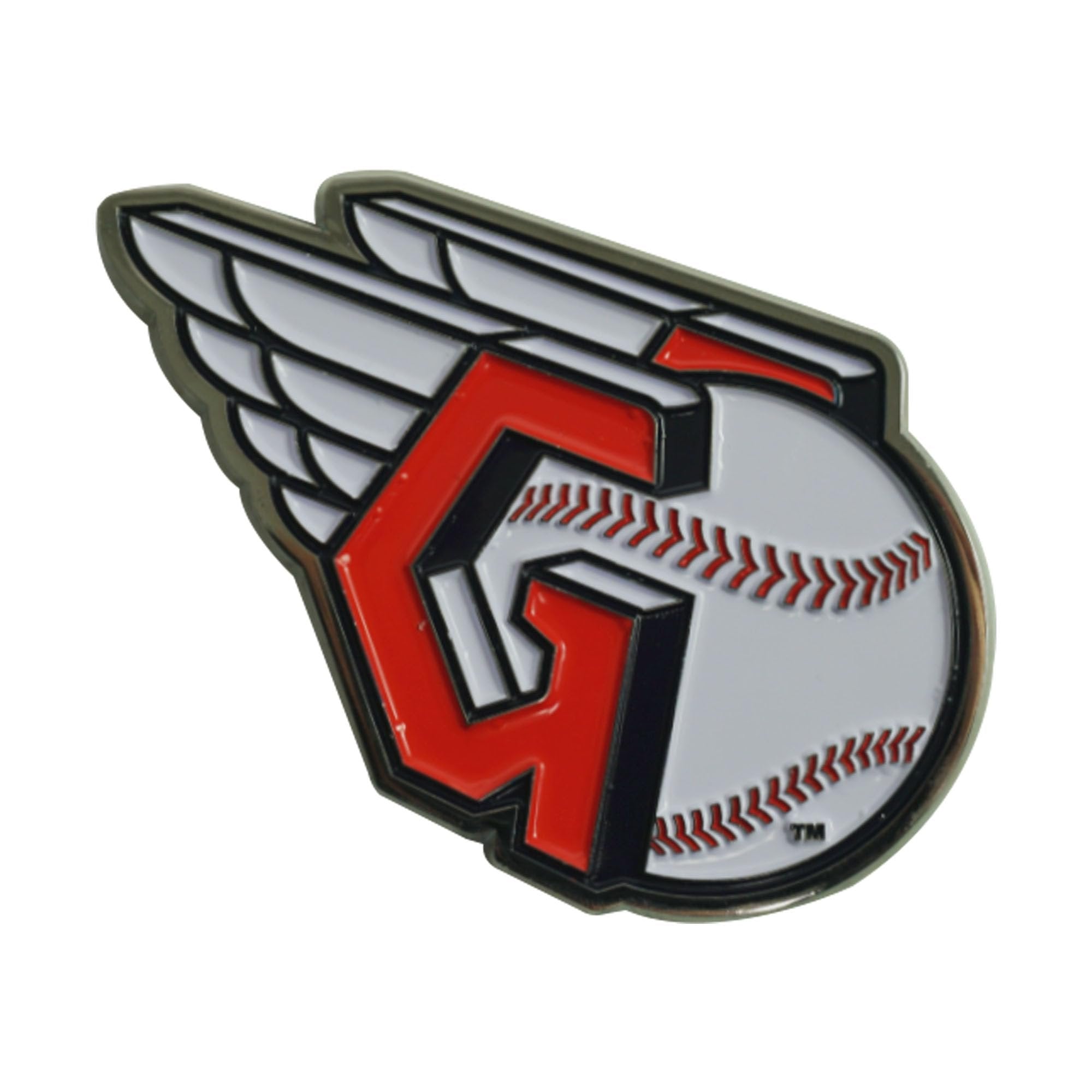 Cleveland Guardians Solid Metal Raised Color Auto Emblem Decal, Adhesive Tape Backing
