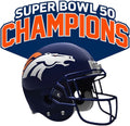 Denver Broncos Heavy Duty Magnet Super Bowl 50 Champions Helmet Design Auto Home, 12 Inch
