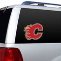 Calgary Flames 12 Inch Preforated Window Film Decal Sticker, One-Way Vision, Adhesive Backing