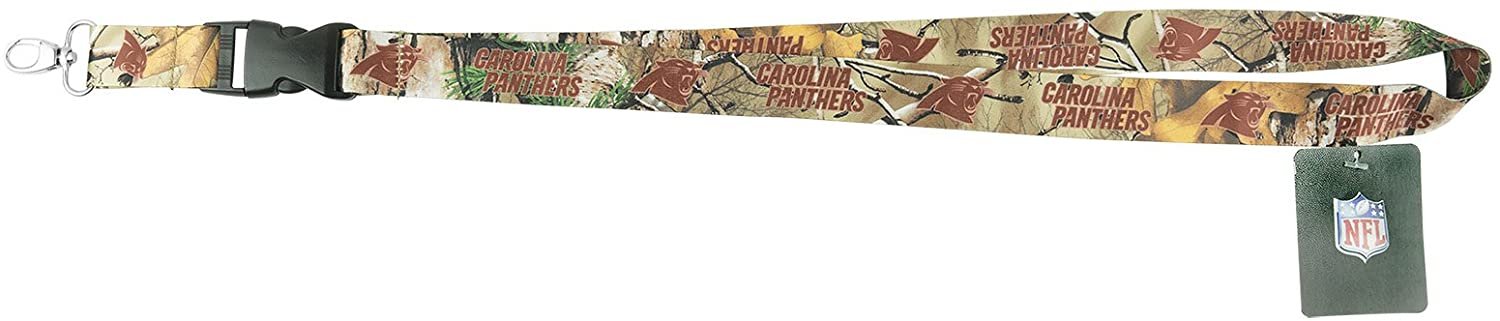 Carolina Panthers Realtree Xtra® Camo Lanyard Keychain Double Sided Breakaway Safety Design Adult 18 Inch