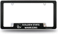 Golden State Warriors Metal License Plate Frame Chrome Tag Cover Carbon Fiber Design 6x12 Inch