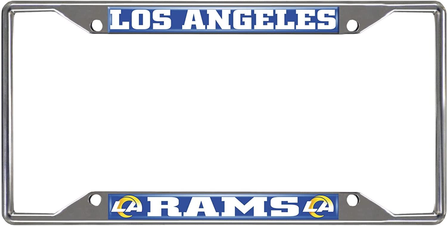 Los Angeles Rams Metal License Plate Frame Chrome Tag Cover 6x12 Inch
