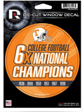 Tennessee Volunteers 5" Decal Sticker 6X Time Champions Flat Vinyl Auto Emblem College Football University of