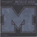 University of Michigan Wolverines 6 Inch Decal Sticker, Metallic Chrome Shimmer Design