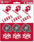 University of New Mexico Lobos 12-Piece Mini Decal Sticker Set, 5x6 Inch Sheet, Gift for football fans for any hard surfaces around home, automotive, personal items