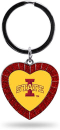 Iowa State University Cyclones Keychain Color Rhinestone Heart