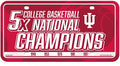 Indiana University Hoosiers Metal Auto Tag License Plate, 5-Time Champions, 6x12 Inch