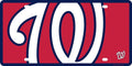 Washington Nationals Premium Laser Cut Tag License Plate, Mega Logo, Mirrored Acrylic Inlaid, 6x12 Inch