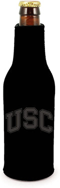 USC Trojans 2-Pack Zipper Bottle Tonal Black Beverage Insulator Neoprene Holder Cooler University of Southern California Cal