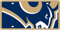 Los Angeles Rams Laser Tag License Plate, Mega Logo, Mirrored Acrylic, 6x12 Inch