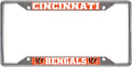FANMATS 21507 Cincinnati Bengals Chrome Metal License Plate Frame, Team Colors, 6.25in x 12.25in