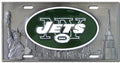 New York Jets Zinc Metal License Plate Tag Raised 3D Details, Heavy Gauge, 6x12 Inch