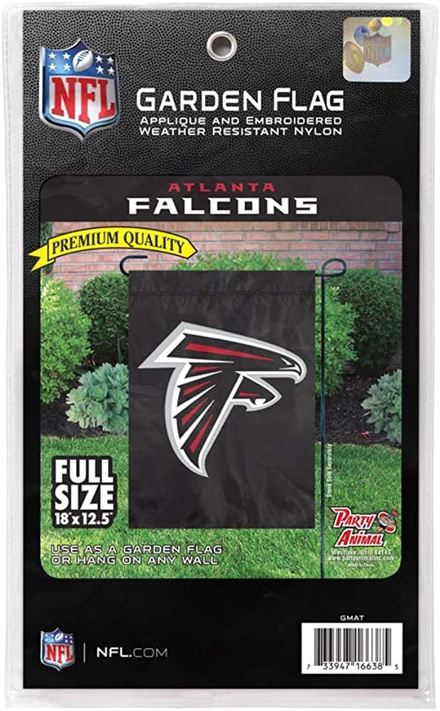 Atlanta Falcons Premium Garden Flag Banner Applique Embroidered 12.5 x 18 Inches