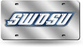 Southwestern Oklahoma State University Bulldogs Premium Laser Cut Tag License Plate, Mirrored Acrylic Inlaid, 12x6 Inch