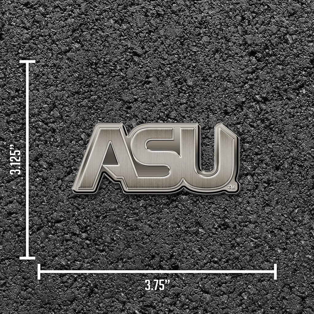 Alabama State University Hornets Premium Solid Metal Raised Auto Emblem, Antique Nickel Finish, Shape Cut, Adhesive Backing