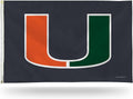 University of Miami Hurricanes Flag Banner 3x5 Feet Metal Grommets Grey Design