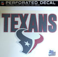 Houston Texans 8 Inch Preforated Window Film Decal Sticker, One-Way Vision, Adhesive Backing