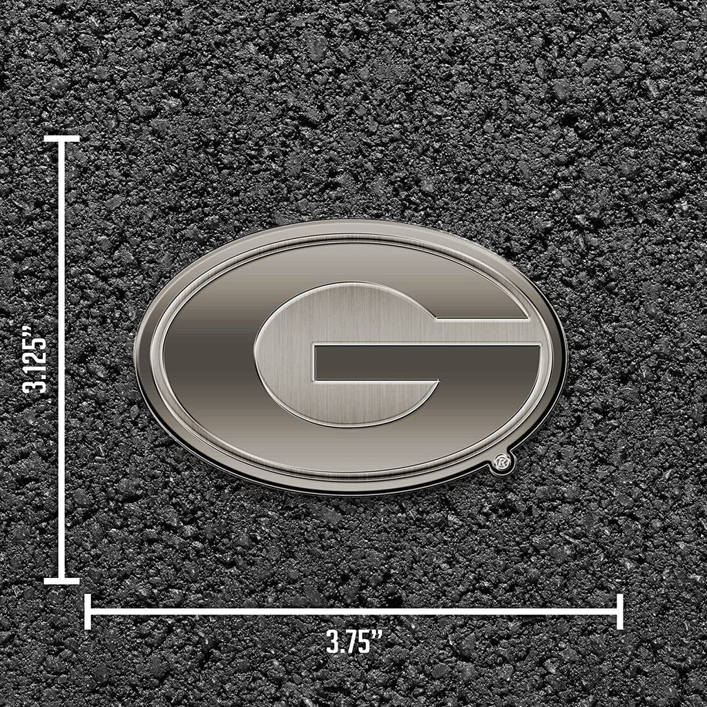 Grambling State University Tigers Premium Solid Metal Raised Auto Emblem, Antique Nickel Finish, Shape Cut, Adhesive Backing