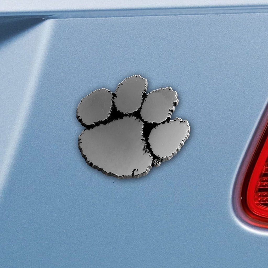 Clemson University Tigers Solid Metal Auto Emblem Chrome Raised
