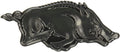 University of Arkansas Razorbacks Auto Emblem, Silver Chrome Color, Raised Molded Shape Cut Plastic, Adhesive Tape Backing