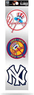 New York Yankees Triple Retro Throwback Spirit Decals Flat Vinyl Auto Home Sticker Sheet Baseball