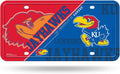 University of Kansas Jayhawks Metal Auto Tag License Plate, Split Design, 6x12 Inch