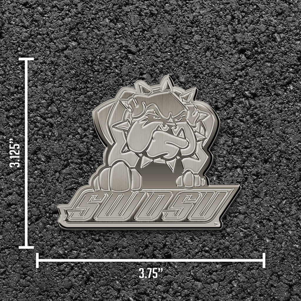 Rico Industries NCAA Southwestern Oklahoma State Bulldogs Antique Auto Emblem Antique Nickel Auto Emblem for Car/Truck/SUV