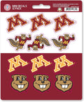 University of Minnesota Golden Gophers 12-Piece Mini Decal Sticker Set, 5x6 Inch Sheet, Gift for football fans for any hard surfaces around home, automotive, personal items